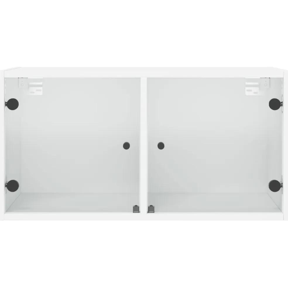 vidaXL Wandkast met glazen deuren 68,5x37x35 cm wit