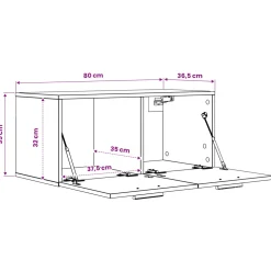 vidaXL Wandkast Muurmontage Artisanaal eiken 80 x 36,5 x 35 cm