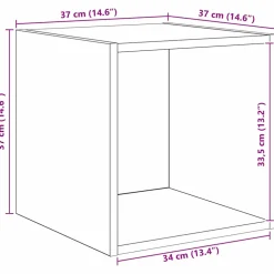 vidaXL Wandkast Muurmontage Artisan Eiken 37 x 37 x 37 cm Bewerkt hout
