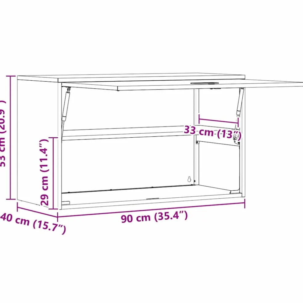 vidaXL Wandkast voor Garage Antraciet 90 x 40 x 53 cm