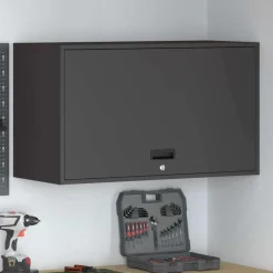 vidaXL Wandkast voor Garage Zwart 90 x 40 x 53 cm Poedercoating staal