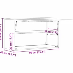 vidaXL Wandkast voor Garage Zwart 90 x 40 x 53 cm Poedercoating staal