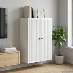 vidaXL Wandkast Wit 66 x 34,5 x 90 cm Bewerkt hout