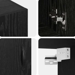 vidaXL Wandkast 60 x 31 x 60 cm Bewerkt hout Zwart Eiken