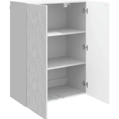 vidaXL Wandkast 66 x 34,5 x 90 cm Bewerkt hout Hoogglans Wit