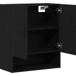 vidaXL Wandkast 60 x 31 x 70 cm Bewerkt hout Zwart Eiken