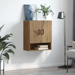 vidaXL Wandkast 60 x 31 x 70 cm Bewerkt hout artisanaal eikenkleurig