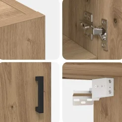 vidaXL Wandkast 60 x 31 x 70 cm Bewerkt hout artisanaal eikenkleurig