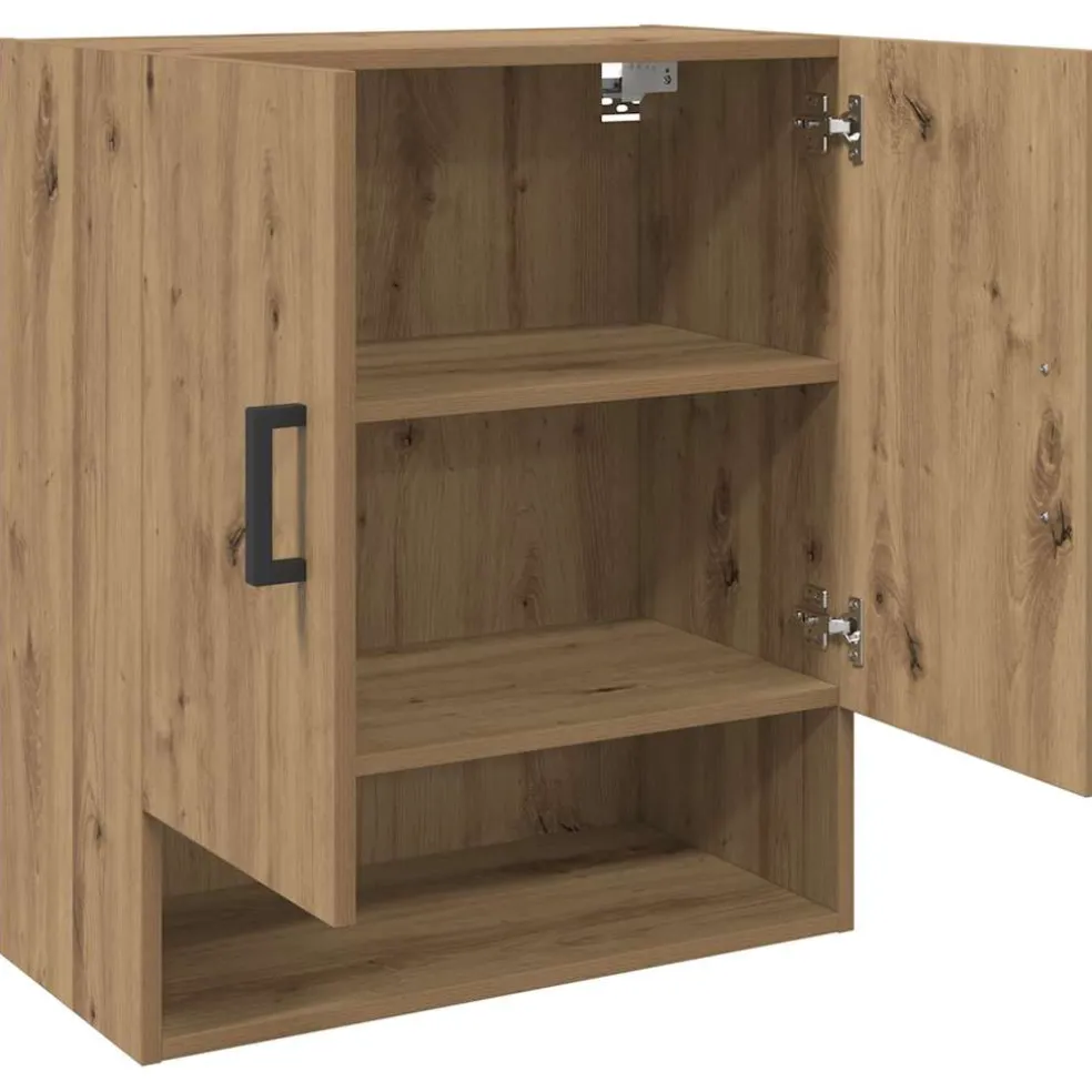vidaXL Wandkast 60 x 31 x 70 cm Bewerkt hout artisanaal eikenkleurig