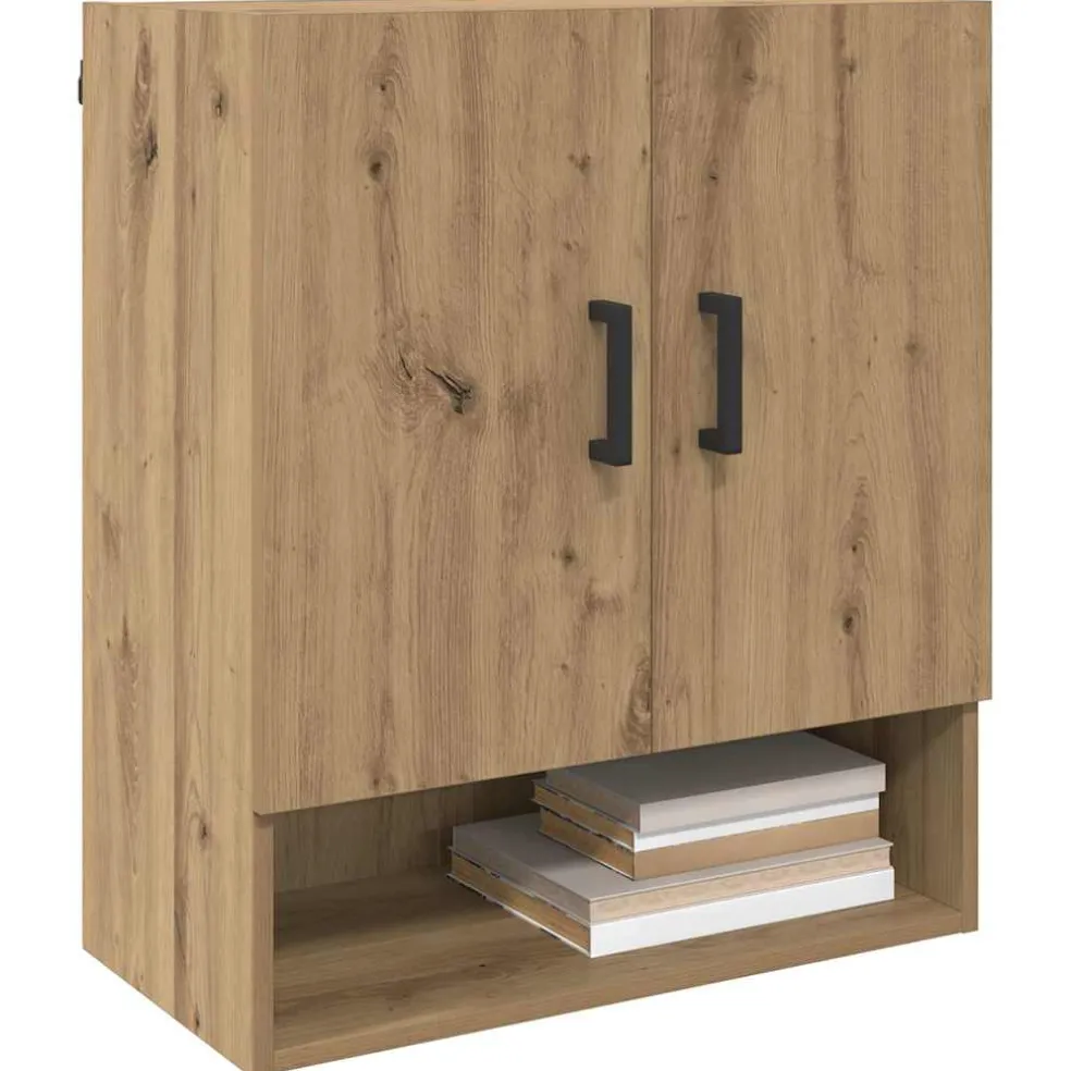 vidaXL Wandkast 60 x 31 x 70 cm Bewerkt hout artisanaal eikenkleurig