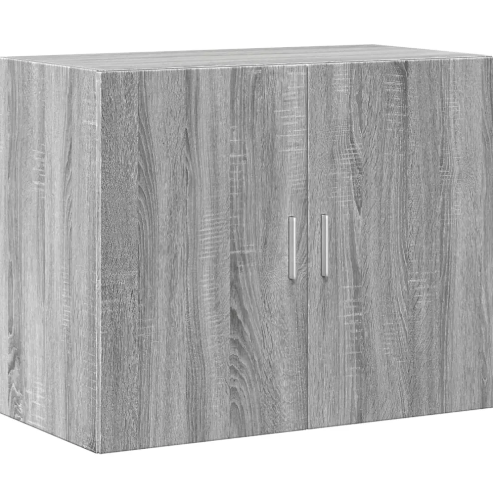 vidaXL Wandkast 80x42,5x64 cm bewerkt hout grijs sonoma eikenkleurig