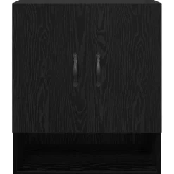 vidaXL Wandkast 60 x 31 x 70 cm Bewerkt hout Zwart Eiken