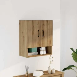 vidaXL Wandkast 60x31x70 cm bewerkt hout artisanaal eikenkleur