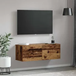vidaXL Wandkast 100 x 36,5 x 35 cm Bewerkt hout Oudhout
