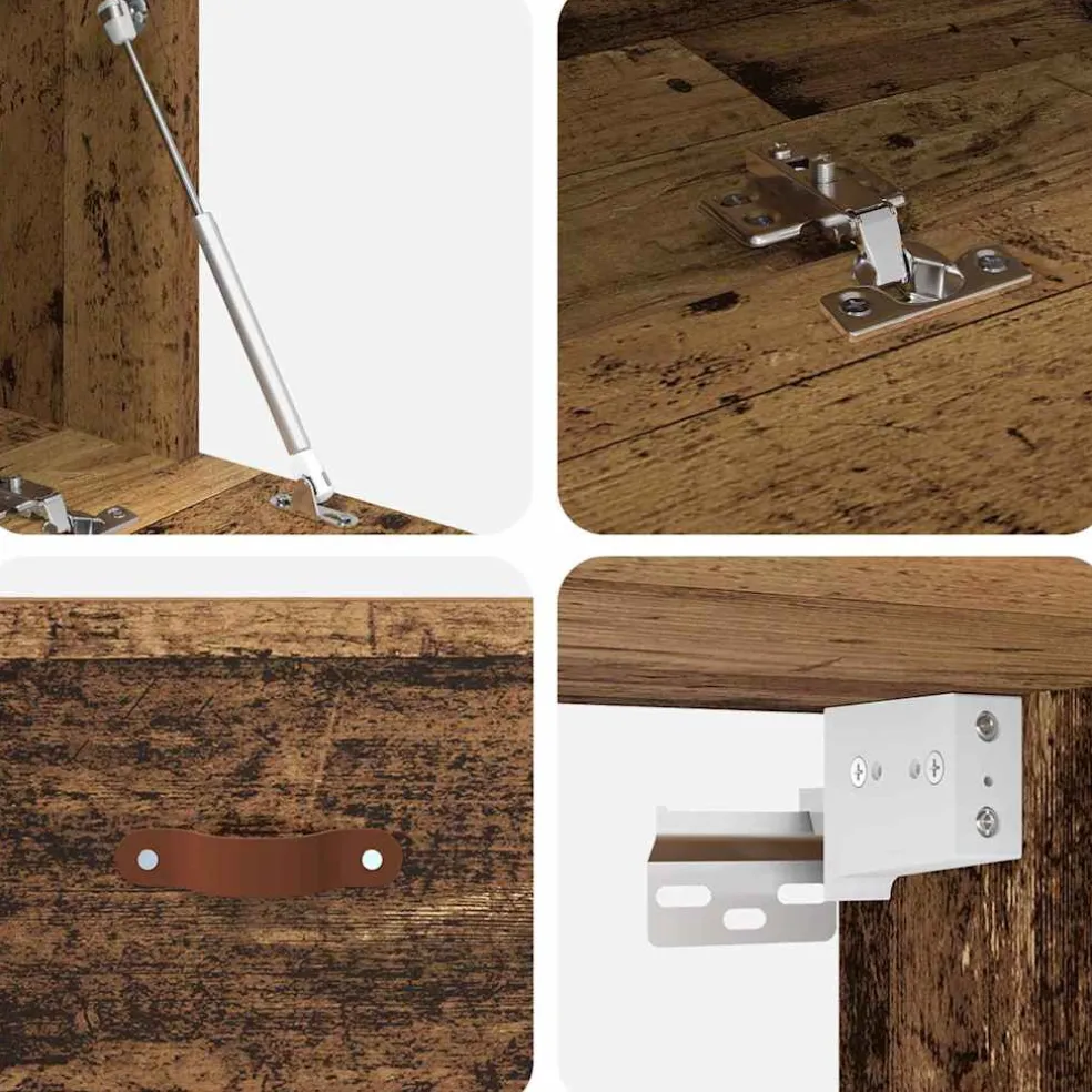 vidaXL Wandkast 100 x 36,5 x 35 cm Bewerkt hout Oudhout