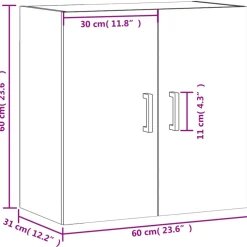 vidaXL Wandkast 60x31x60 cm bewerkt hout wit