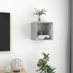 vidaXL Wandkast 37x37x37 cm bewerkt hout betongrijs