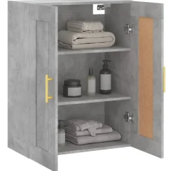 vidaXL Wandkast 69,5x34x90 cm bewerkt hout betongrijs