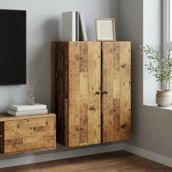 vidaXL Wandkast 66 x 34,5 x 90 cm Bewerkt hout Oud hout