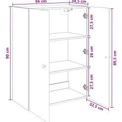 vidaXL Wandkast 66 x 34,5 x 90 cm Bewerkt hout Oud hout