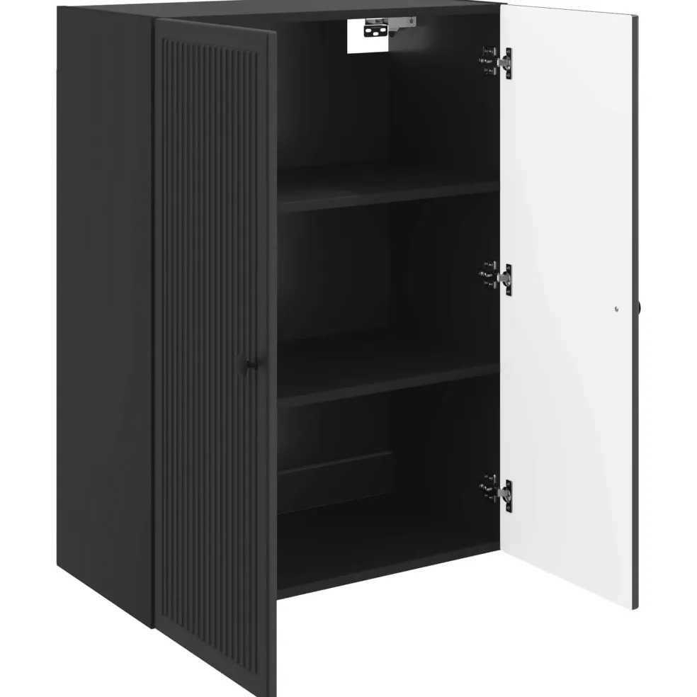vidaXL Wandkast Zwart 66 x 34,5 x 90 cm Bewerkt hout