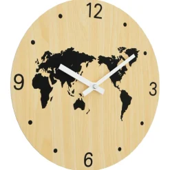 vidaXL Wandklok Ø30 cm bewerkt hout geel en zwart