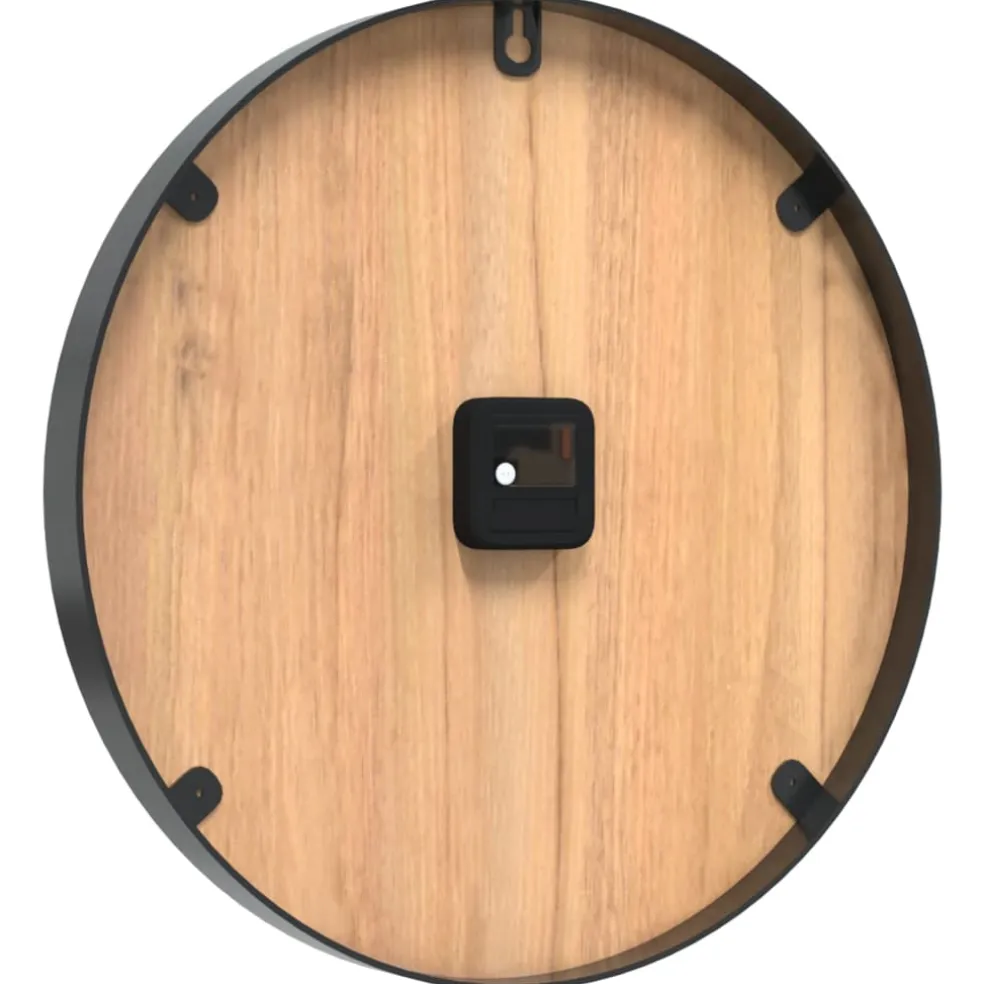 vidaXL Wandklok Ø39 cm ijzer en bewerkt hout bruin