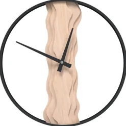 vidaXL Wandklok Ø35 cm ijzer en eikenhout bruin