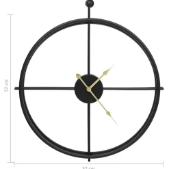 vidaXL Wandklok 52 cm ijzer zwart