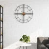 vidaXL Wandklok Ø60 cm ijzer zwart