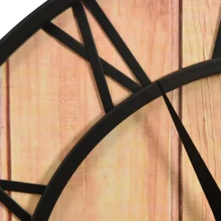 vidaXL Wandklok 39 cm MDF en ijzer bruin en zwart