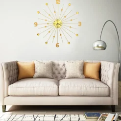 vidaXL Wandklok 70 cm metaal goudkleurig