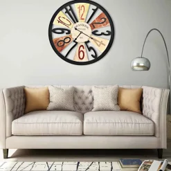 vidaXL Wandklok 60 cm metaal meerkleurig