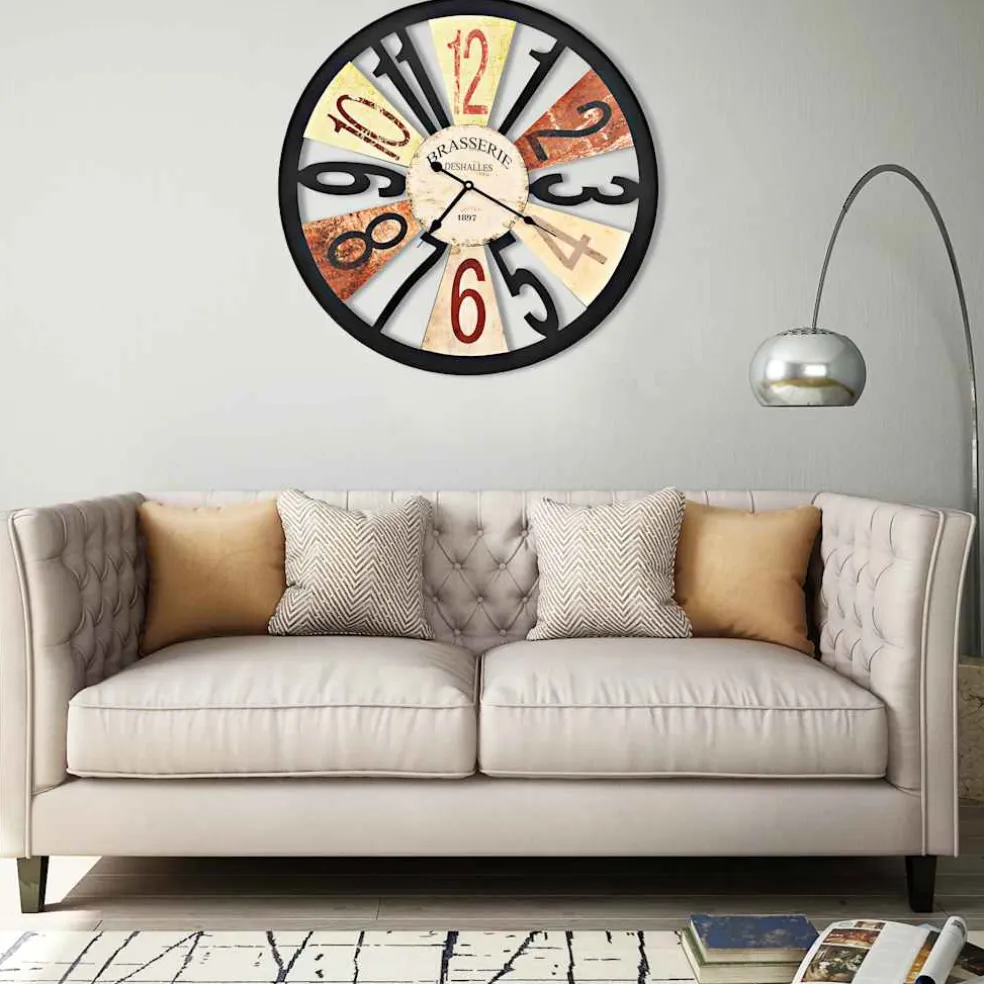 vidaXL Wandklok 60 cm metaal meerkleurig