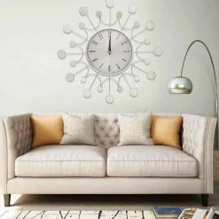 vidaXL Wandklok 40 cm metaal zilverkleurig