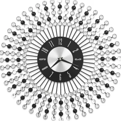 vidaXL Wandklok 43 cm metaal zwart