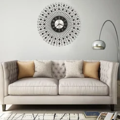vidaXL Wandklok 43 cm metaal zwart