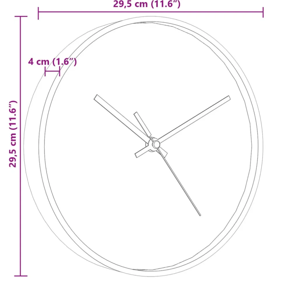 vidaXL Wandklok Ø29,5 cm polystyreen en glas goudkleurig en wit