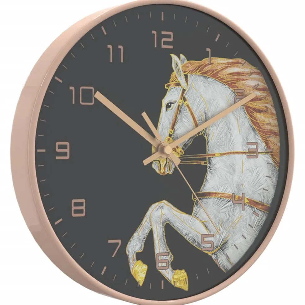 vidaXL Wandklok Ø29,5 cm polystyreen en glas goudkleurig en wit