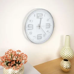 vidaXL Wandklok 30 cm zilverkleurig
