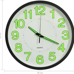 vidaXL Wandklok lichtgevend 30 cm zwart