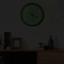 vidaXL Wandklok lichtgevend 30 cm zwart