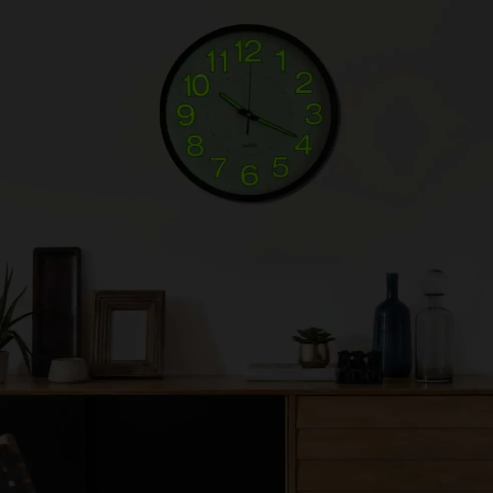 vidaXL Wandklok lichtgevend 30 cm zwart