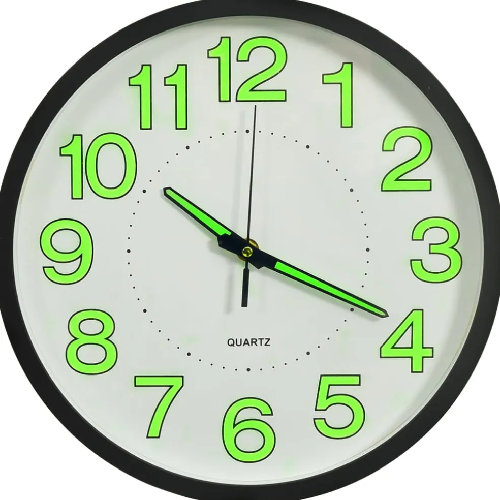 vidaXL Wandklok lichtgevend 30 cm zwart