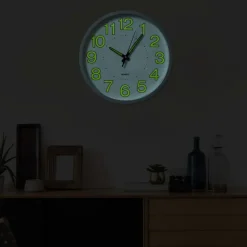 vidaXL Wandklok lichtgevend 30 cm wit