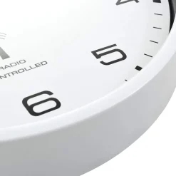 vidaXL Wandklok met quartz uurwerk radiogestuurd 31 cm wit
