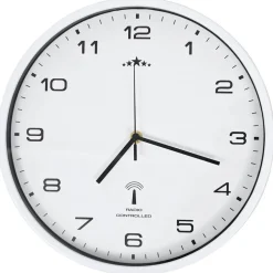 vidaXL Wandklok met quartz uurwerk radiogestuurd 31 cm wit