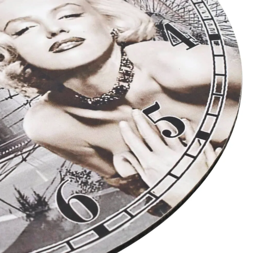 vidaXL Wandklok vintage stijl Marilyn Monroe 30 cm