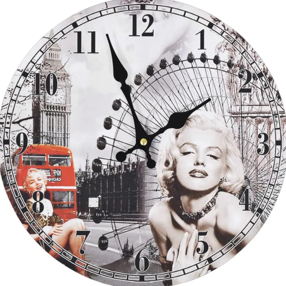 vidaXL Wandklok vintage stijl Marilyn Monroe 30 cm