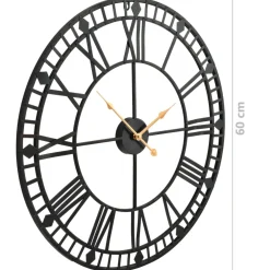 vidaXL Wandklok vintage-stijl met quartz-mechanisme XXL 60 cm metaal